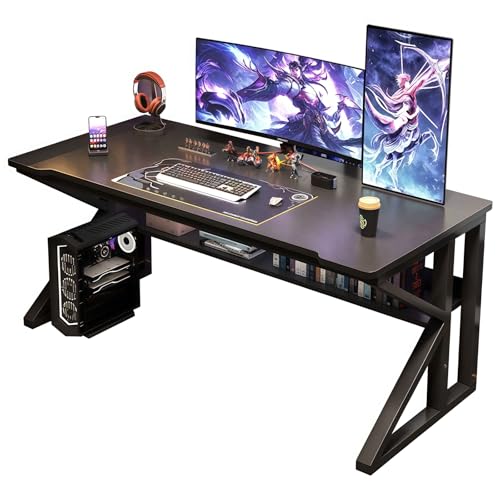 [Geegood] Q[~OfXN p\R ??? e[u+֎q+j^[T̑gݍ킹 gaming desk table  pcfXN Q[ Kr z[/ItBX/[NXe[Vp q gȒP (ubN, e[u 120*