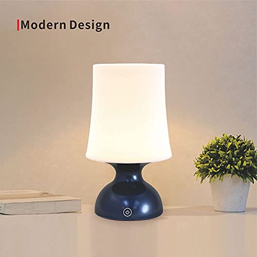 Riverlux Bedside Lamp, Nursery Night Light For Babies Breastfeeding And Sleep Aid, Touch Control Table Lamp For Bedroom, Blue And White Lamp, Cordless Table Lamp #TOP1