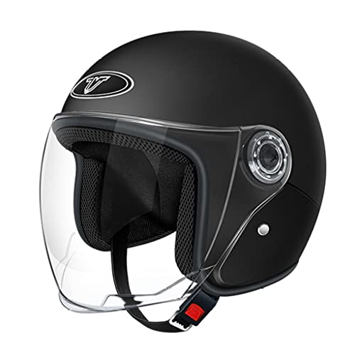 Dot Approved Motorcycle Half Helmet, Multicolor 3/4 Open Face Helmet, For Adults Men And Women Street Moped Cruiser Scooter Chopper Electric Bicycle Helmet, With Drop Down Sun Visor-B-55-65Cm #TOP8