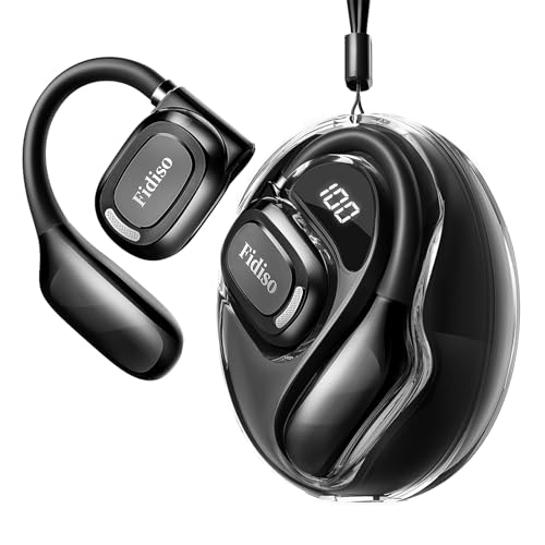 Image of Fidiso Over The Ear Earbuds, 5.4 Bluetooth Earbuds Sport with LED Display,30-40H Wireless Bluetooth Open Ear Earbuds Workout with Earhooks, Ultra-Comfort, Snug Fit, Powerful Sound, Clear Calls