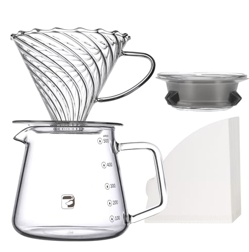 Conjunto Completo V60 para Café com Jarra de Vidro e Filtros