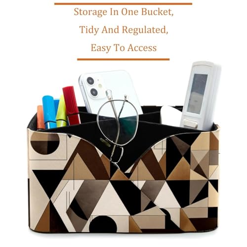 Porte-stylos rectangulaire pour bureau à double compartiment marron - 3