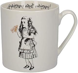 V&A Alice in Wonderland Mug in Gift Box, 'White Rabbit' Design, Fine China, White, 350 ml