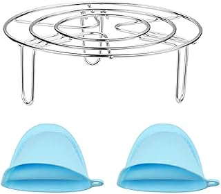 aupawdy Round Steam Rack, Stainless Steel Steaming Rack, Cooking Rack Round Stainless Steel Stand Cooking Steamer Rack Stand Egg Steamer Rack for Baking