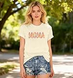 YHHR Mama Shirts Cool Mom Club Shirt for Women Mama Letter Print Graphic Tee Novetly Funny Short Sleeve Tops