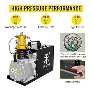 TUXING Compressor Pcp 4500Psi, parada automática ajustável, compressor de ar Pcp, bomba de alta pres