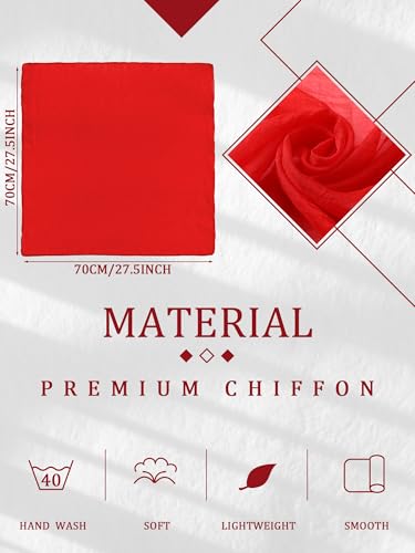 Boao 12 Pcs Chiffon Scarf 50s Sheer Square Retro Neck Head Chiffon Scarf for Women Girls3