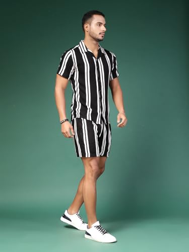 Image of Rigo Printed Co-Ord Set for Men | Casual Shirt & Shorts Night Suit Set | Lounge-wear Nightdress Pajama Set for Mens & Boys | Night Wear, Beach Wear, Vacation Wear Outfit