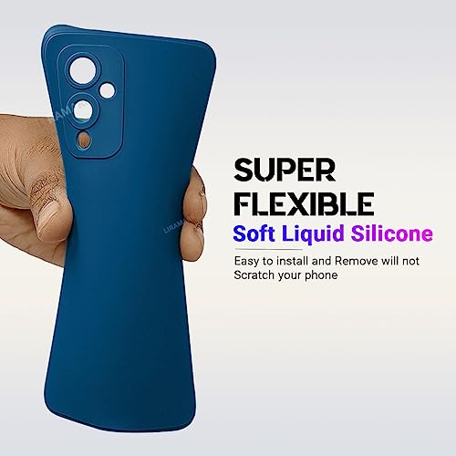 Image of LIRAMARK Silicone Soft Back Cover Case for OnePlus 9 5G / 1+9 5G (Silicone Blue)