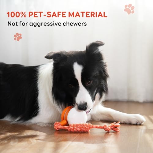 Interactive-Dog-Ball-Random-Path-Electric-Automatic-Moving-and-Rolling-Dog-Toy-with-Rope-for-Small-Medium-Large-Dogs-Motion-Activated-Dog-Stimulation-Toy-for-Boredom-Relief-Orange-Red