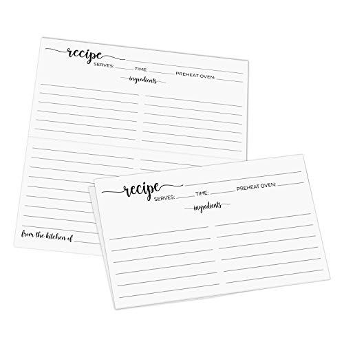 321Done Folding Recipe Cards, 6x5 to 3x5, Set of 50, From Kitchen Of, White