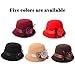 Glamorstar Vintage Felt Cloche Hat Winter Floral Fedora Bucket Hat Bowler Hats Dark Coffee
