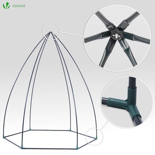 Miniatura 6 de VOUNOT® Invernadero Forma de Cúpula Invernadero Jardín para Verduras y Flores, Cubierta PE Impermeable 135g/m² Estructura Metal, Invernadero Domo con Puerta de Cremallera Ventana, 160x160x180cm Blanco