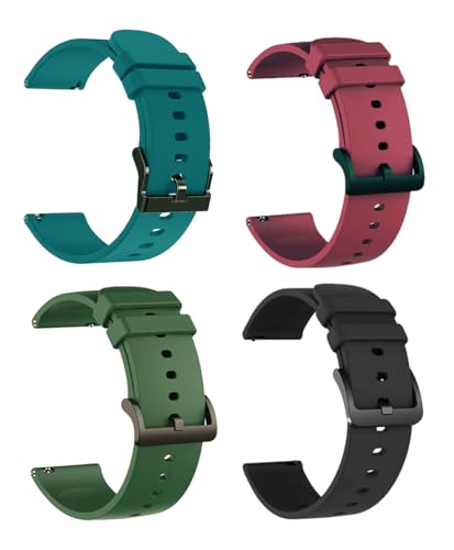 Image of IIK COLLECTION 22mm Silicone Strap for Smart Watches | Combo Pack Compatible With Noise, Fireboltt, Boat Xtend, Pebble, Boat Flash, Noise Color Fit, Ultra Smart Watch & All Watches