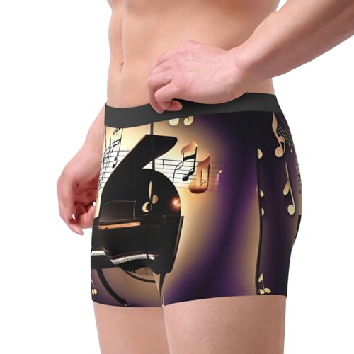 Music Note Piano print Men's Underwear Boxer Briefs Soft Comfortable Underwear Boxer Briefs for Men 1Pack4