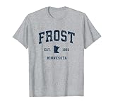 Frost Minnesota MN Vintage Athletic Navy Sports Design T-Shirt