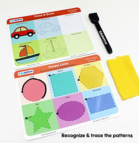 Image of (Combo of 3) Pen Control+ABC Letters+Word Scramble Write & Wipe Reusable Activities Educational Games with Exercise Book