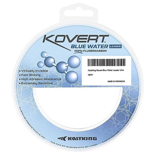 KastKing Kovert Blue Water Fluorocarbon Leader Fishing Line, 40LB, 50Yds