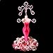 Beautiful Bead Mini Gown European Model Earring Necklace Jewelry Stand Display Holder Rose Red