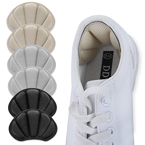 Sibba Heel Protectors Feet Shoe Too Big Filler Protector Self-Adhesive Patches Stickers Crease Pads Inserts Cushion Blister Pain Relief Aid Prevention Heels Grips For Men Women (3 Pairs Multi-Color) #TOP4