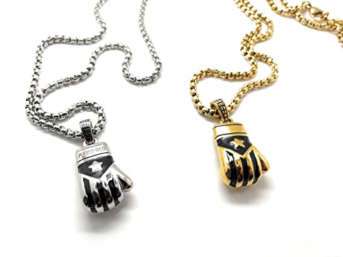 Papiichulo Boricua Power necklace Set, Silver/Black and Gold/Black