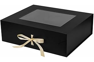 PLINJOY Extra Large Gift Box for Presents with Ribbon 16x16x6 Inches