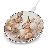 Rabbit Pattern Wireless Charger Portable Fast Charging Pad Lightweight Wireless Charging Pad 10W Slim Charging Station for Phone Charger Mat for Travel Home Office Desk
