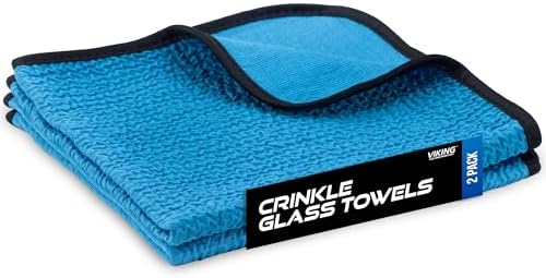 VIKING Glass Microfiber Cleaning Cloth for Car and Home 2 Pack, G...