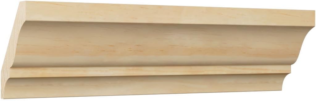WM52 - Americraft Crown Solid Wood Moulding, 2 1/4"H x 1 1 5/8"P x 2 3/4"F x 96"L, Stain Grade Pine