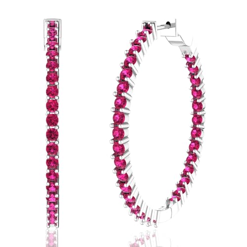 Belinda Jewelz 44mm Natural Ruby Eternity Hoops