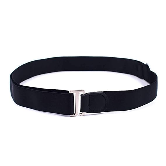 Lyrics creation Shirt Tucker Stays Shirt Lock Belt Strap Adjustable Elastic Stay Clamps holder Keeps Shirt Tucked in Vest Maximum Stretch (Size 28 to 46) for Men/Women/Boys/Girls (Unisex) - Black