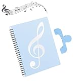 YANJIY Mappe A4, Notenmappe, 40 Notenblätter Notenhalter, Notenbinder, Chormappe A4 Ringbuch, Mit 1 Buchseitenhalter-Clips, Notenordner Für Notenblätter, Musikpartitur, File, Papier (Blau)