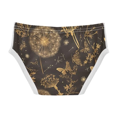 KLL Butterflies Dandelions Pattern Butterflies Gold Toddler Boys Pure Cotton Athletic Underwear Cute Undies2