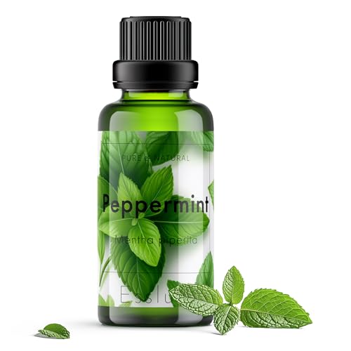 Image of ESSLUX PEPPERMINT ESSENTIAL OIL - 100% PURE MINT OIL FOR HAIR, LIPS, DIFFUSER & DIY SPRAY | NATURAL PEPPERMINT OIL FOR AROMA, HOME FRESHENING & MORE - 30ML