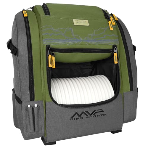 MVP Disc Sports James Conrad Voyager Pro Backpack Disc Golf Bag (Slate/Green)