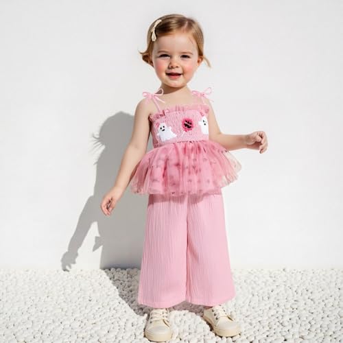 Halloween Baby Girl Outfit Smocked Pumpkin Patch Tank Top Gingham Plaid Pants Set Toddler Girls Fall Clothes2