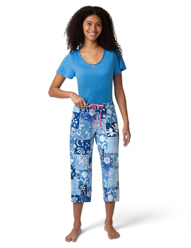 Image of HUE Women's Spring Pajama Separates Soft Whimsical Print Pjs with Flowers, Animals, Garden Themed Pjs, Cocktails