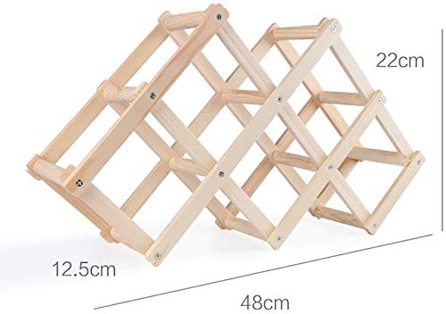 Soporte para botellas de vino plegable de madera 48x22x12.5cm miniatura 2