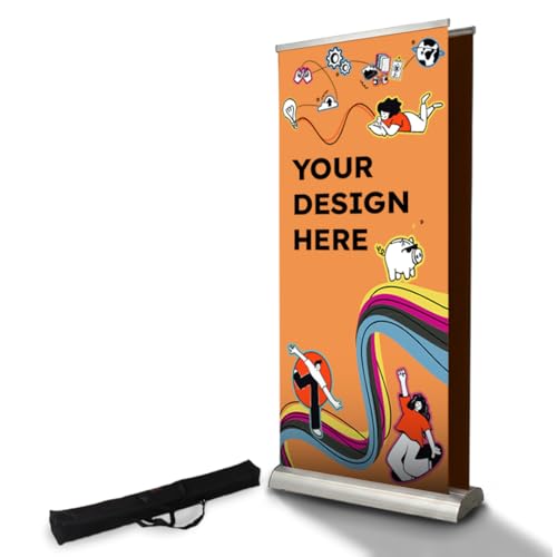 Copykrea - Roll up personnalisé double face | Présentoir publicitaire rétractable avec impression incluse des deux...