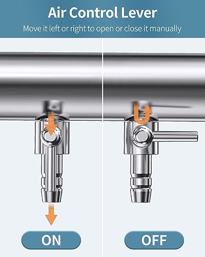Image of Pawfly Aquarium Air Flow Control Lever Valve 4-Way Fish Tank Air Valve for Air Pump Chromium Copper Manifold Multi-Port Air Flow Splitter for 3 /16 inch ID & 3 /8 inch OD Airline Tubing