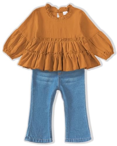 Image of Renotemy Baby Girl Clothes Toddler Girl Clothes Outfits Infant Clothing Jeans Pants Set Cute Clothes Set for Girls