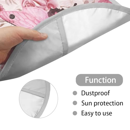 Image of Pink Butterfly Steering Wheel Cover Protector Personalized Steering Wheel Shield Reflect UV Sun and Heat Car Interior Accessories for Sun Heat Universal for Cars Truck SUV Van