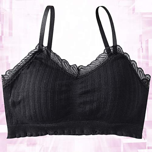 PretyzOOM – Blusa feminina sem cadarço com alça fina, colete para mulheres e meninas, Preto, 30x18cm