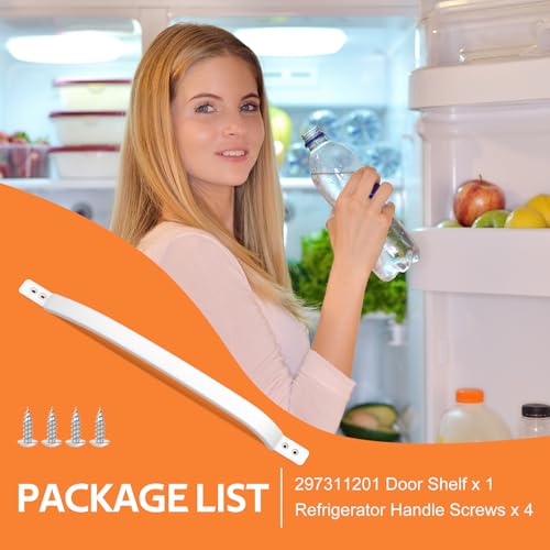 Tomato Man 297311201 FRIGIDAIRE HANDLE REPLACEMENT Upgraded 297311201 Door Handle Replacement Compatible With Frigidaire Kenmore Refrigerator Handle Replacement White Freezer Refrigerator Door Handle 218762701 Fru17B2Jw23 Frs6Hr4Hw3 Fridge Door Handle thumb #6