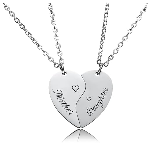 HOFOYA Mother Daughter Necklace 2 Piece,Charms & Pendants Family Jewelry Set for 2,Heart Shape Puzzle Necklace Valentines Wedding Mother's Day Gifts for Mom and Daughter.