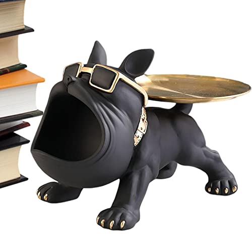 armazenamento chaves,Mesa escritório resina Bulldog francês Boca granChaves Escultura armazenamento