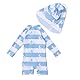 BONVERANO Baby Jungen Recycelter Badeanzug mit einem durchgehendem Reißverschluss UV-Schutz 50+(Blau-Segelboot,9-12Monate)