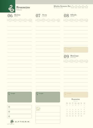 Jandaia - Agenda Planner Universitário Capa Dura 192 Páginas Harry Potter 2025 Horcruxes