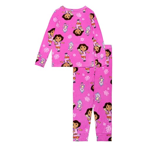 Image of Nickelodeon Girls' 2-Piece Snug-fit Viscose Pajama Set, Soft & Cute for Kids, 2T