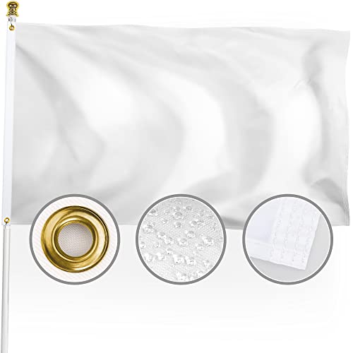 XIFAN Premium Nylon Solid White Flag 3x5 Outdoor